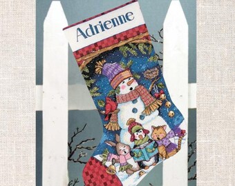 Cute Carolers Stocking Cross Stitch Christmas Stocking pattern Alphabet not included PDF Instant Download