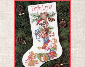 Cross Stitch PDF Pattern Frisky Friends Stocking cross stitch pattern, Christmas stocking Instant PDF download