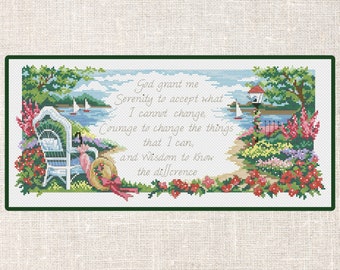 Cross Stitch PDF Pattern Serenity Prayer | Cross Stitch Pattern | Instant PDF download