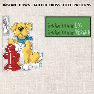 Kreuzstich PDF Muster Hund Some Days Kreuzstichmuster Instant PDF Download