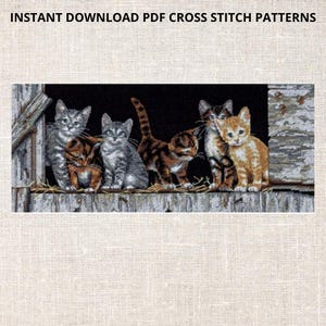 Barnyard kitties Cross Stitch Pattern PDF Instant Download