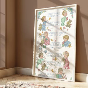 Cross Stitch PDF Pattern Monday's child Cross Stitch Pattern PDF Instant Download