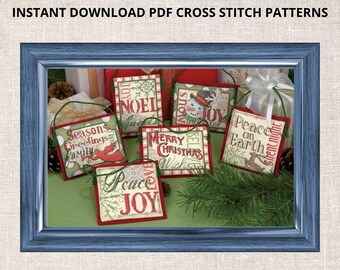 Christmas Saying Ornaments Cross Stitch PDF Pattern Christmas cookies Cross Stitch Pattern Instant PDF download