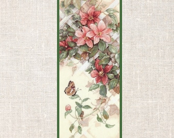 Cross Stitch PDF Pattern Butterfly and Clematis Cross Stitch PatternFlowers cross stitch pattern PDF Instant Download