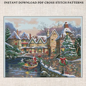 Kreuzstich PDF Schnittmuster Weihnachten | Kreuzstich Stickmuster | Sofort PDF Download