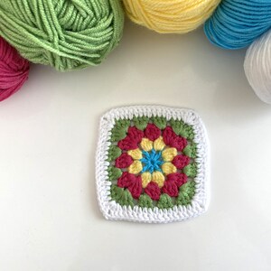 Easy Granny Square Crochet Pattern PDF with Step by Step Picture Tutorial, Beginner Friendly Pattern, Motif for Blankets, Motif for Bags