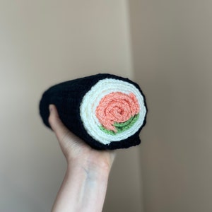 Crochet Food Sushi Roll Scarf - Handmade Cozy Winter Accessory for Sushi Enthusiasts, Perfect Sushi Lover Gift