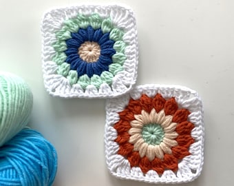 Sunburst Granny Square Crochet Pattern PDF with Step by Step Picture Tutorial, Beginner Level, Summer Crochet Projects, Motif for Blankets