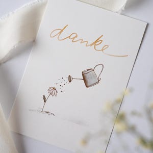 Postkarte Danke DIN A6 Aquarell Watercolor für Freundin, Kindergärtnerin, Lehrerin, Erzieherin, Mama, Papa, Schwester, Mann, Frau
