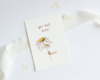 Genesungswünsche bei Krankheit, Postkarte Gute Besserung DIN A6 "get well soon"