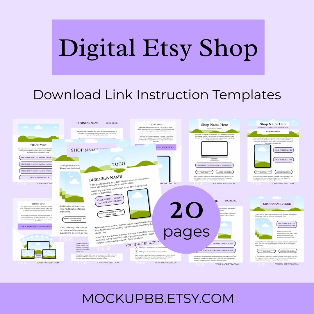 Download Instruction Template for Digital Products, Digital Etsy Shop ...