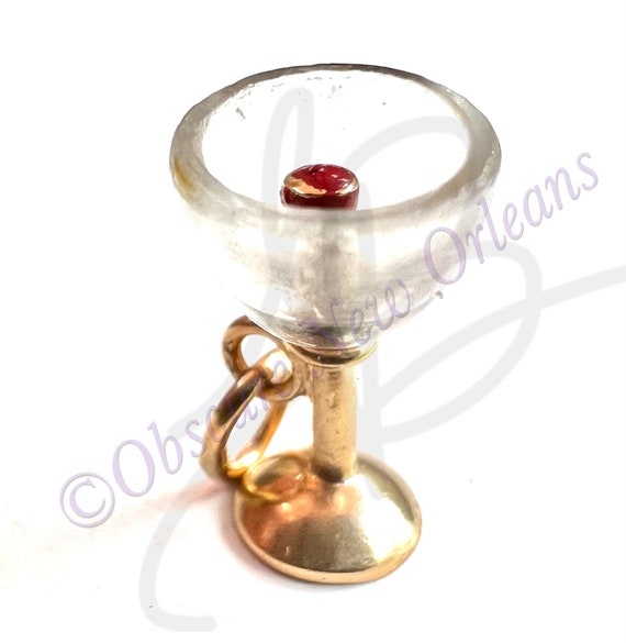 Vintage, Retro Wells 14k Gold and Lucite Goblet Ch