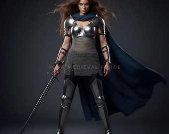 Female Steel Knight Armor Set – Medieval Cosplay, LARP Costume