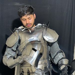 Handmade Steel Barbuta Armor Set with Helmet – Knight Renaissance Costume, Medieval LARP Cosplay image 1