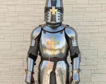 Handmade Gothic Knight Armor Set, 18 Gauge Steel, Wearable Medieval Suit