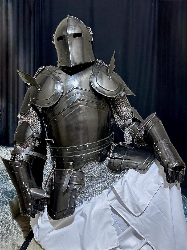 Barbuta Rüstung - Komplettes Set - Ritter für Cosplay LARP Reenactment & Display Bild 15