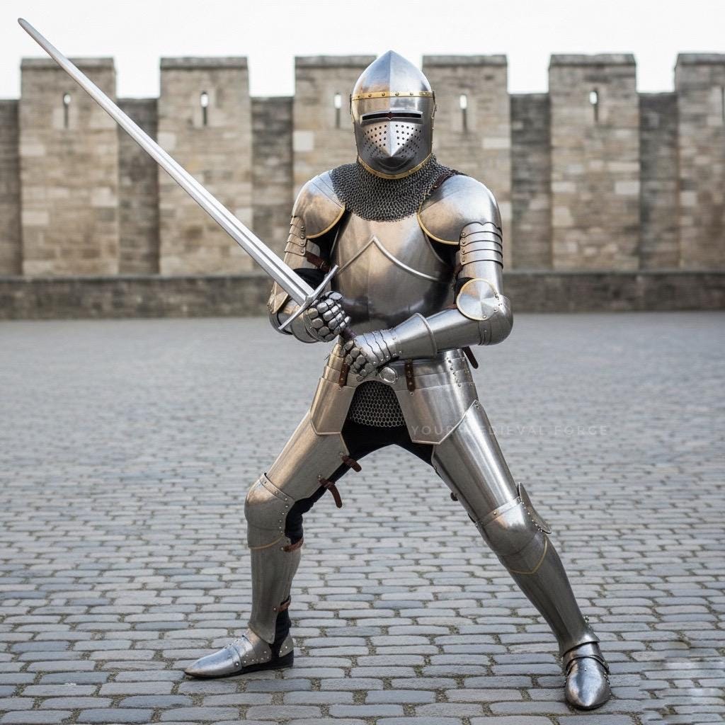 Full Steel Medieval Knight Armor Set | Wearable LARP Cosplay ...