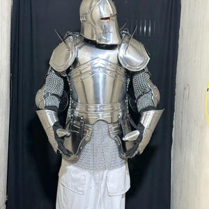 Handmade Steel Barbuta Armor Set with Helmet – Knight Renaissance Costume, Medieval LARP Cosplay image 18