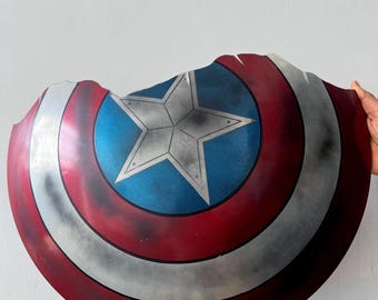 Broken Captain America Shield: Hand-Weathered Aluminum Avengers Prop