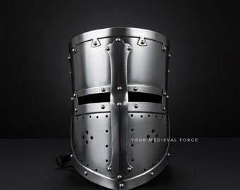 Handmade Steel Templar Helmet – Medieval Knight Cosplay Armor