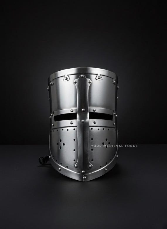 Handmade Steel Templar Helmet – Medieval Knight Cosplay Armor