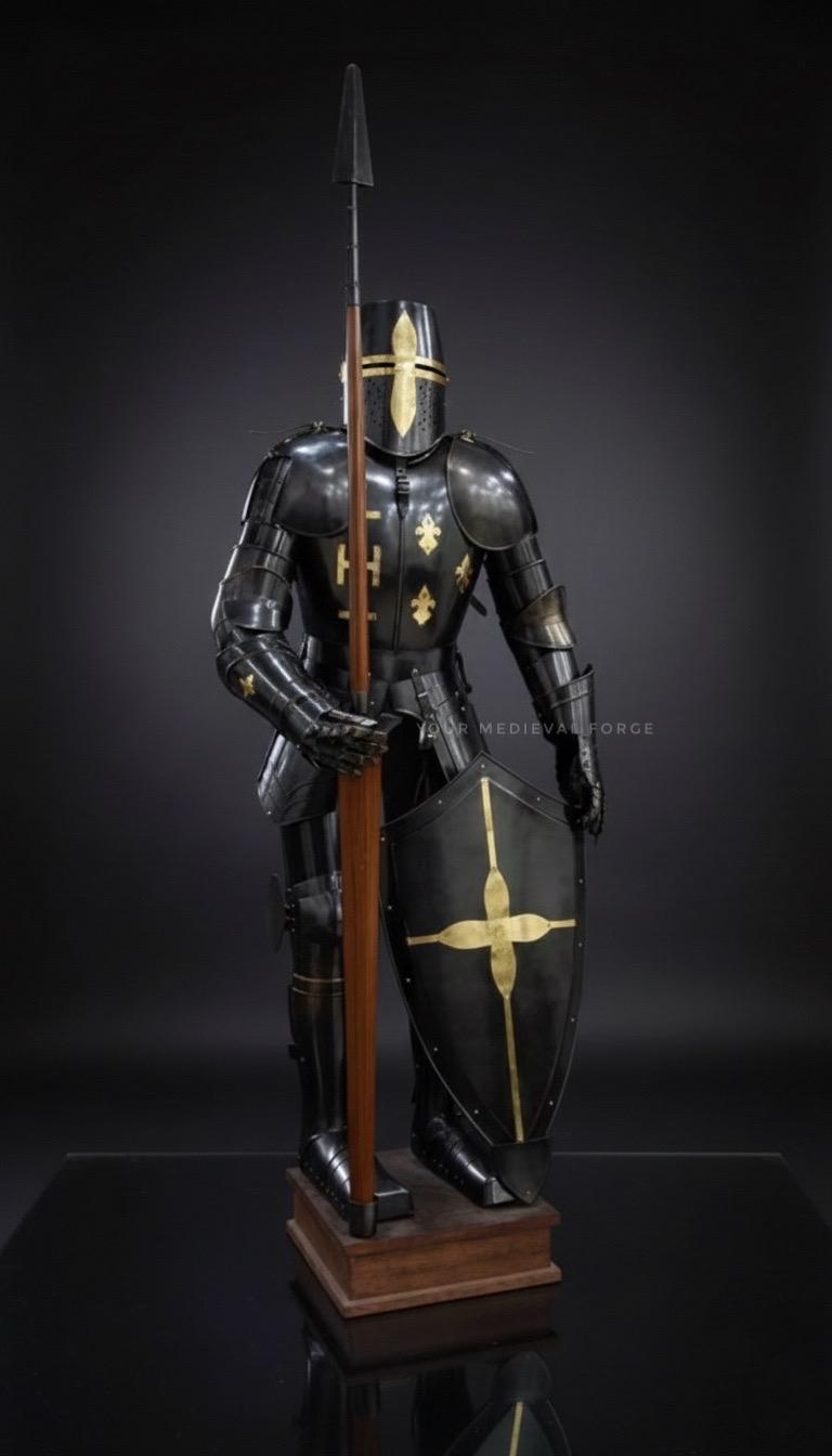 Black Knight Armor Set | Medieval Templar LARP Cosplay Costume - Etsy