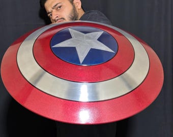 Captain America Shield Aluminium Replica – Superhero Cosplay Prop with Leather Straps