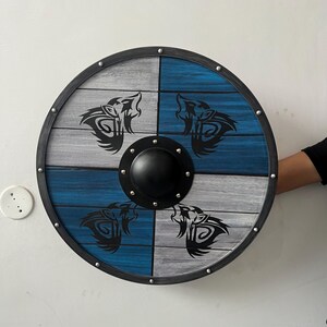 Handmade Viking Wooden Shield  Medieval Warrior Shield | Norse Decor, Cosplay & LARP Prop