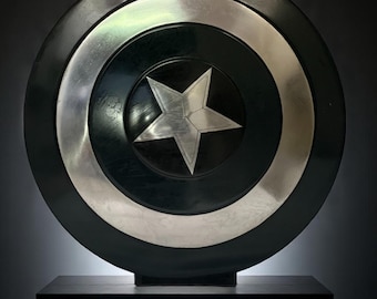 Escudo del Capitán América negro hecho a mano / Escudo invisible de aluminio, accesorio para cosplay