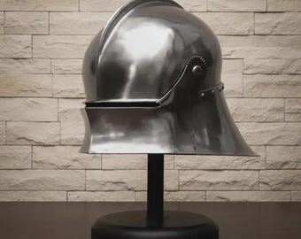 Handmade Medieval German Gothic Sallet Helmet | Wearable Knight Armor