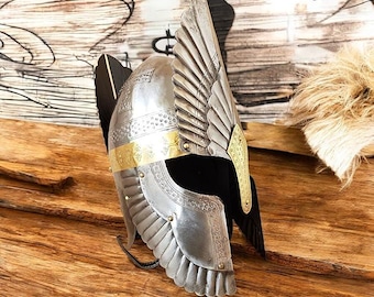Winged Hussar Helmet: Wearable Medieval Knight Armor, Cosplay LARP Prop