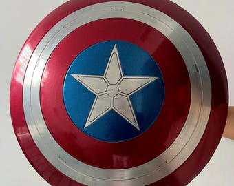 Escudo del Capitán América: accesorio de cosplay ligero de aluminio y metal.