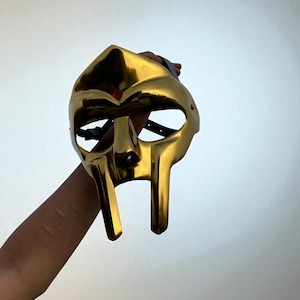 Gold Metal Warrior Mask | Handmade Medieval Cosplay Helmet | Full Face Armor for LARP, Costume, Halloween, Wall Decor