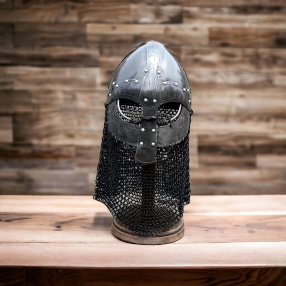 Handcrafted Viking Chainmail Helmet – Norse Warrior Reenactment & Cosplay Armor | Medieval LARP Helmet