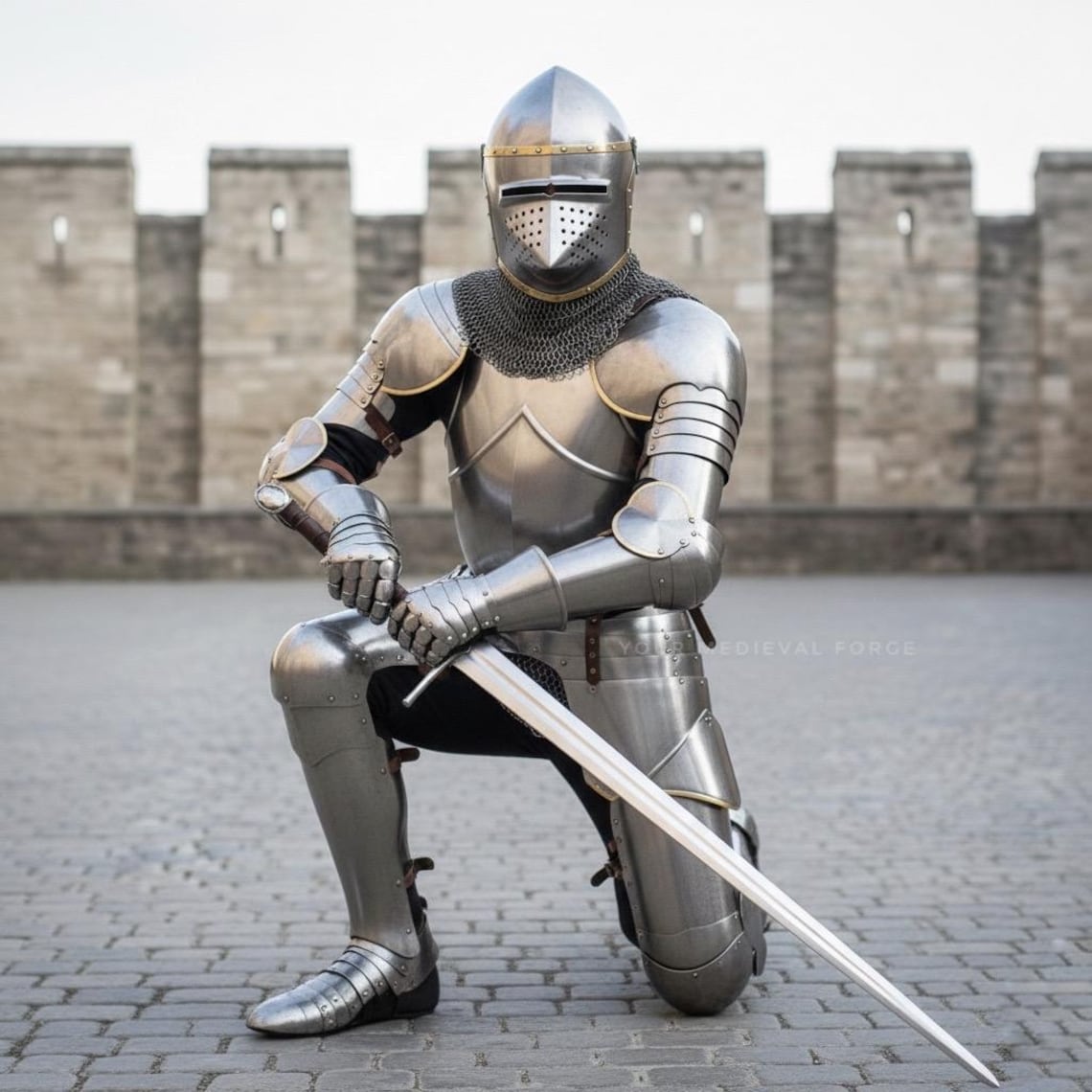 Full Steel Medieval Knight Armor Set | Wearable LARP Cosplay ...