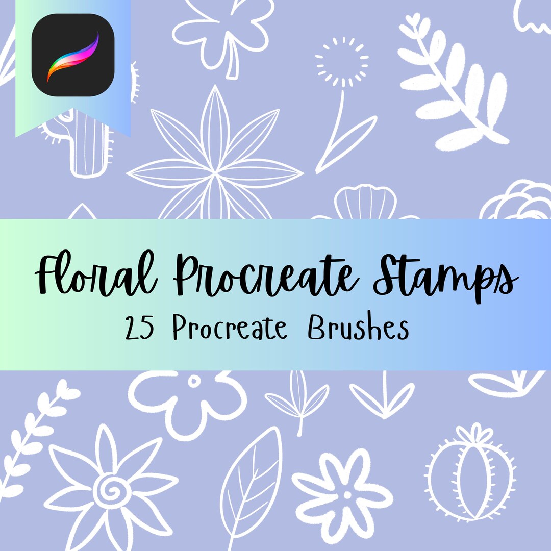 Floral Procreate Stamp Brushes - Etsy