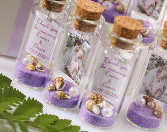 100 Etichette Personalizzate Per Bomboniere – 4x5,5 Cm, Carta, Colore Viola, Con Stampa Personalizzata