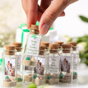 Green Photo Wedding Favors - Custom Wedding Party Guest Gifts - Bulk Green Wedding Thank You Favor - Personalized Engagement Favors Keepsake