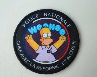 Ecusson Velcro Patch, humouristique, Police Nationale Française, Force de l'ordre