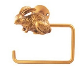 Thai Vintage Brass Squirrel Tissue Paper Roll Holder - Charming Toilet Home Decor