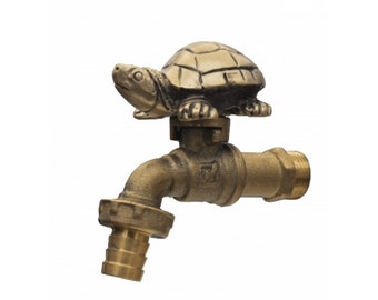 Robinet de campagne en laiton vintage Turtle Garden Faucet Spigot - Décoration pour robinet d'extérieur 5 x 10 x 9,5 cm.