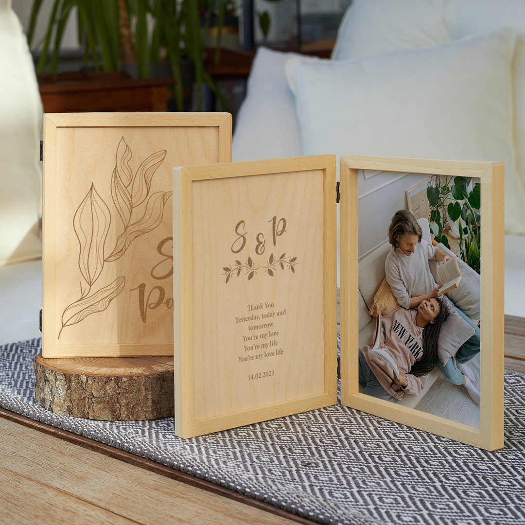 Custom Frame Gift for Her Wooden Keepsake Box. Personalized Gift Box