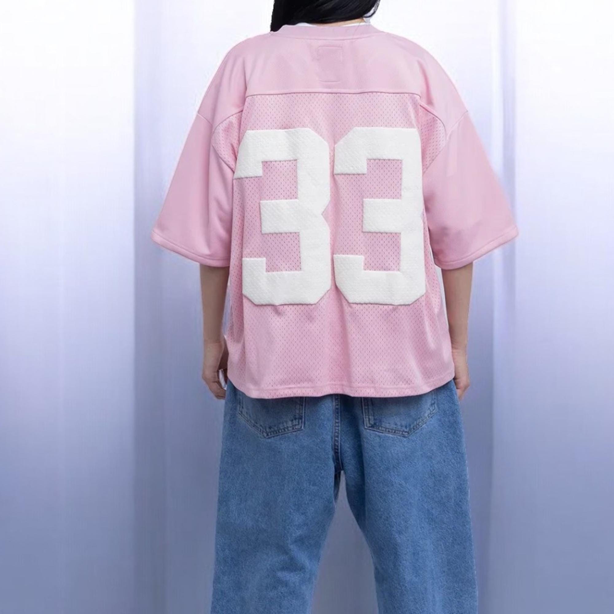 Y2K Number 33 Jersey - Retro Hip Hop Streetwear, Oversized Tee for