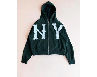 New York Boxy Fit Hoodie, Y2K Retro Hoodie, Soft and New York Boxy Fit Hoodie, Y2K Retro Hoodie, Soft and