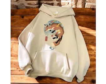 Goblincore Fox Hoodie, Spy Fox, Forest Hoodie, Nature Lover Gift, Gift For Him, Gift For Her, Hiking Gift, Unisex Unique Trendy