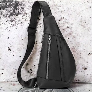 Sac à bandoulière en cuir véritable, sac à main en cuir pour homme, sacs à bandoulière triangulaires, sac de poitrine décontracté bandoulière, sac à dos de poitrine à bandoulière, cadeau de mariage