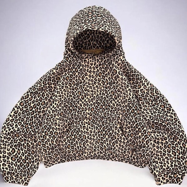 Retro Classic Leopard Pattern Cotton Casual Hoodie Sweatshirt