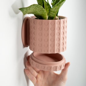 Wall Planter with Hidden Drip Tray - The Dots Planter | Plant Pot | Flower Pot | Wall Mounted