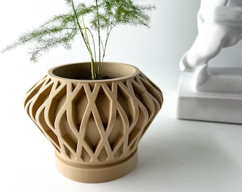 Indoor Planter Pot with Drainage | Unique Geometric 3D Printed | Planter Pot  | Plant Pot | Flower Pot | The Suvan Planter