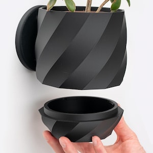 Wall Planter with Hidden Drip Tray - The Twisted Planter | Plant Pot | Flower Pot | Wall Mounted